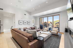 Living room featuring light hardwood / wood-style flooring