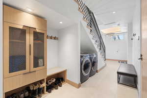 Laundry area with separate washer and dryer