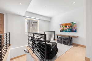 Interior space with light wood-type flooring