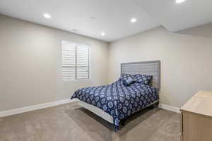 View of carpeted bedroom