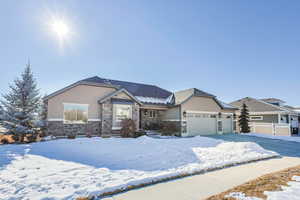 View of front of house with a garage