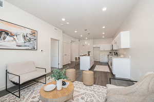 Living room featuring hardwood / wood-style floors