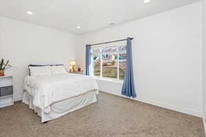 Bedroom with carpet floors