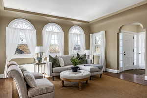 Sitting room featuring hardwood / wood-style flooring