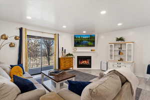 Living room featuring light wood-type flooring