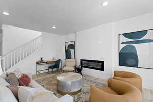 Living room featuring light hardwood / wood-style flooring