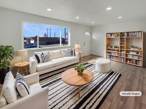 Living room featuring hardwood / wood-style floors