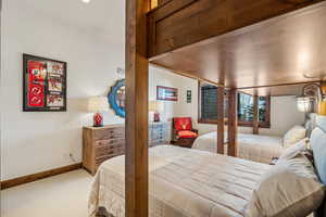 Bedroom featuring carpet