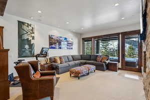 View of carpeted living room