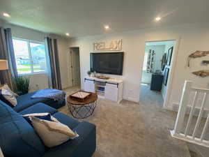 View of carpeted living room