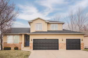 View of front of house with a garage