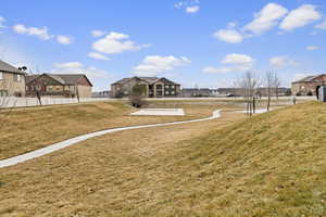 View of yard featuring volleyball court