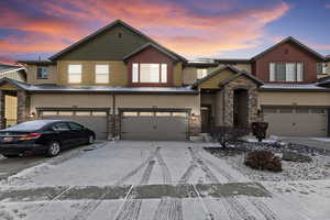 View of front facade with a garage