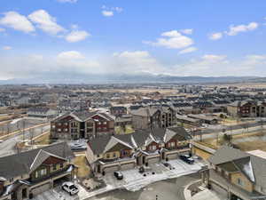 Aerial view featuring a mountain view