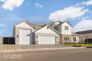 View of front of house with a garage