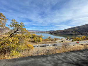 Property view of water with a mountain view