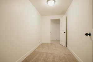 Interior space with light carpet
