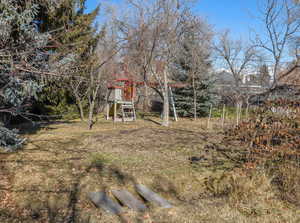 View of yard with a playground