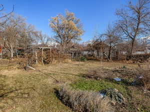 View of yard featuring a mountain view