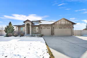 View of front of home with a garage