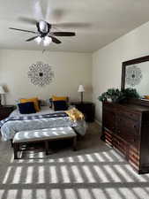 Bedroom with ceiling fan