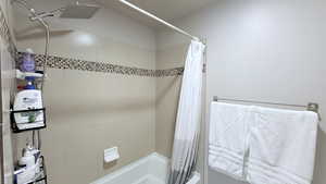 Bathroom with shower / tub combo