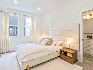 Bedroom with recessed lighting