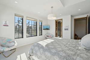 Bedroom with carpet floors