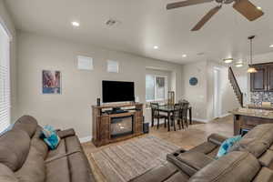 Living room with ceiling fan