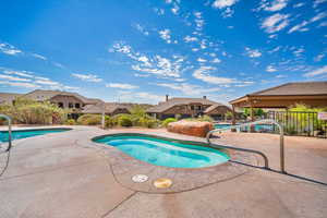 View of pool featuring a patio