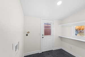 Laundry room with hookup for an electric dryer