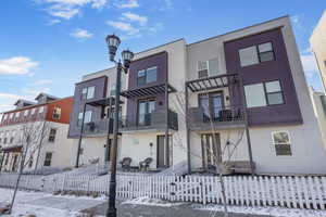 View of snow covered property