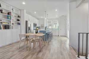 Dining space at the top of the stairs