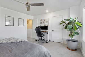 Primary bedroom with a walk-in-closet