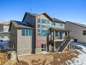 View of snow covered house