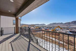 Balcony with a mountain view