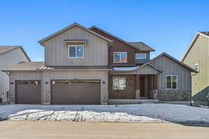 View of front of house with a garage