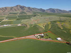 Bird's eye view featuring a mountain view and a rural view