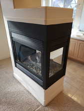 gas fireplace in Master Bathroom