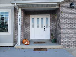 View  of front door to home