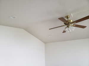 Vaulted ceiling with ceiling fan