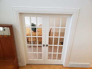 French doors to formal dining area