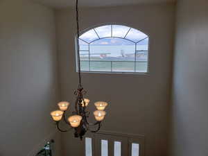 Light fixture above inside front door.