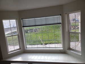 View of bay window facing the backyard