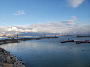 Saratoga springs marina with a boat dock