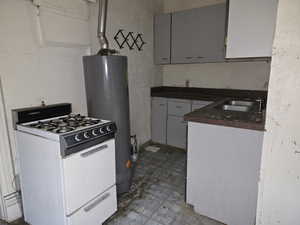 Looking Toward Kitchen Cabinets, Sink and Kitchen Workspace