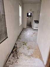 Looking From the Bathroom Down the Hall Towards the Kitchen