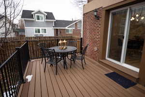 View of wooden deck