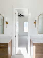 Bathroom with ceiling fan