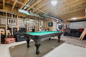 Rec room featuring concrete floors and pool table